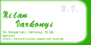 milan varkonyi business card